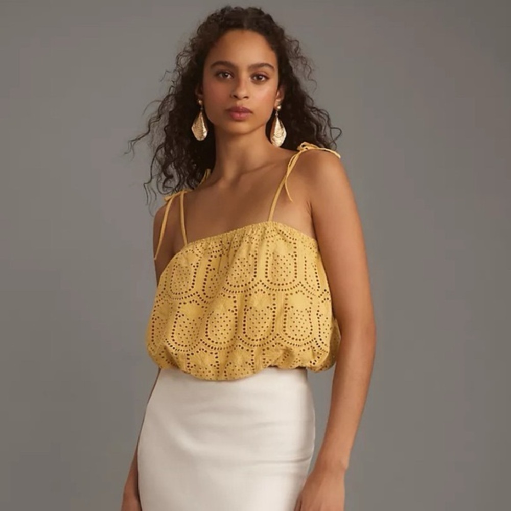 Greylin Mustard Eyelet Camisole